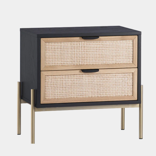 Image of Wooden Cane Bedside Tables